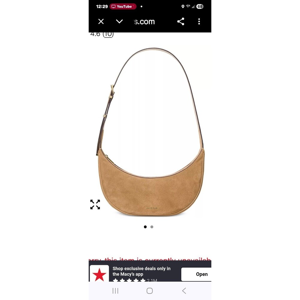 Michael Kors Women's Suede Crossbody Bag - Picture 3 of 10